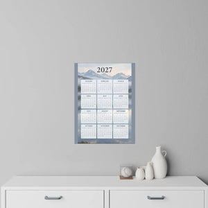 Month lettering over pale grey on the DipaliZ mountain lake calendar decal