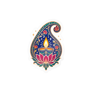 Paisley diya lotus kiss-cut vinyl decal - home decor decals