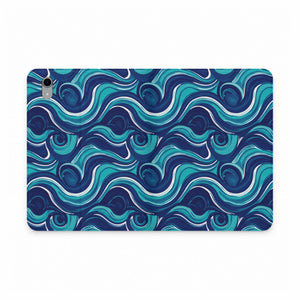 Ocean Wave Tablet Folio Case — Blue Swirl Protective Cover