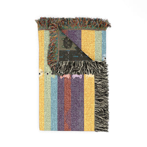 Woven Throw Blanket — Colorblock Striped Pattern Cozy Home Decor