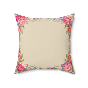 Floral Photo Pillow – Personalized Square Decorative Throw Pillow
