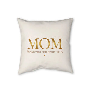 Thin rule set under the thank-you line on the DipaliZ mom cushion