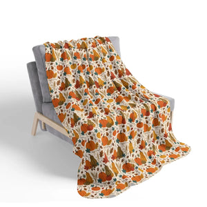 Autumn Pumpkin Patch Sherpa Blanket