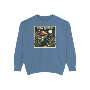 Grow through it mushroom sweatshirt - sweatshirts