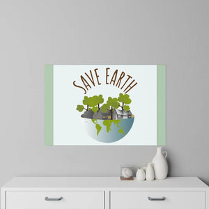 Save Earth Wall Decal – Eco-Friendly Globe Illustration for Home & Classroom