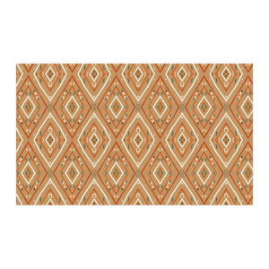 Southwest Diamond Geometric Fabric by the Yard — Rust Orange Spun Polyester