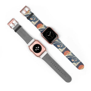 Sunrise wave watch band, japanese pattern apple strap - bands