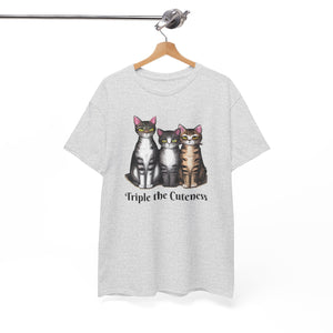 Three Cats, Triple the cuteness, Unisex Heavy Cotton Tee