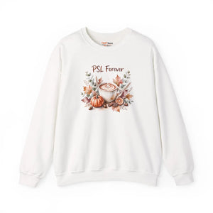 Pumpkin spice latte lettering printed on a DipaliZ sweatshirt