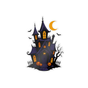 Haunted halloween castle kiss-cut vinyl decal - home decor decals