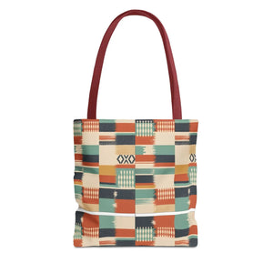 Aztec Patchwork Tote Bag – Boho Geometric All-Over Print Tote