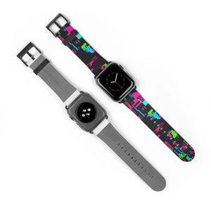 Watch band, neon glitch smartwatch strap - bands