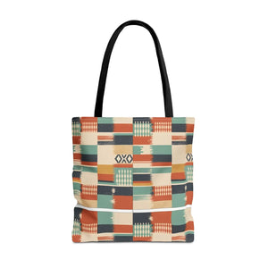 Aztec Patchwork Tote Bag – Boho Geometric All-Over Print Tote