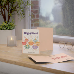 Personalized, Happy Diwali Greeting Cards — Cute Festival of Lights Cards (1/10/30/50 pcs)