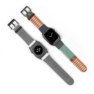 Tie-dye Apple Watch band by DipaliZ in moss green and terracotta