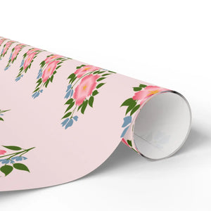 Vintage pink floral wrapping paper