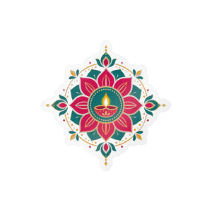 Diya mandala kiss-cut vinyl decal - home decor decals