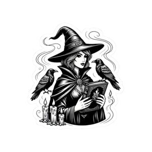 3 inch square of the DipaliZ witch and ravens laptop decal