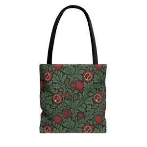 Vintage william morris-inspired botanical pomegranate tote bag - bags