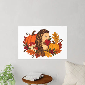 Autumn hedgehog wall decals