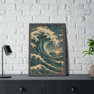 Framed ocean wave poster wall art - posters