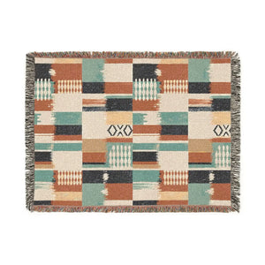 DipaliZ woven blanket combining diamonds, chevrons and stripes in one grid