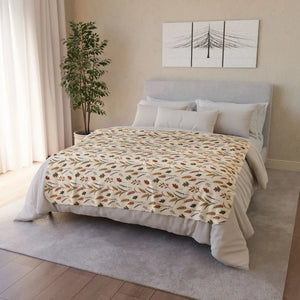 Autumn Leaves Sherpa Blanket — Cozy Fall Fleece Throw