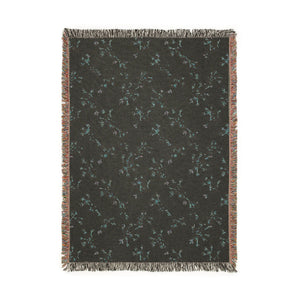 Woven Blanket — Reversible Cozy Throw with Neutral Floral & Speckled Night Sides