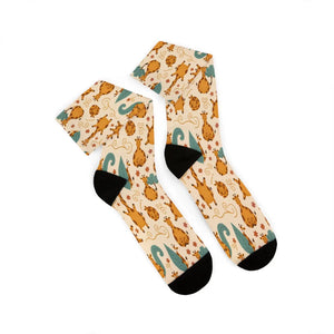 Cute Giraffe Pattern Sublimation Socks — Fun Animal Crew Socks for Kids & Adults
