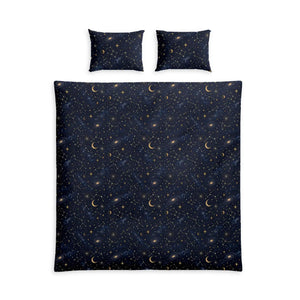 Duvet Cover Set — Midnight Moon & Star Cotton Bedding