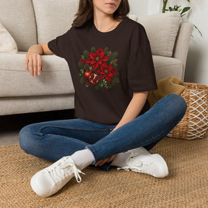 Christmas Poinsettia Floral T-Shirt