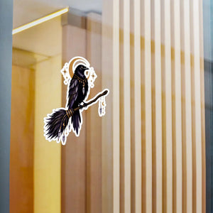 Mystical raven moon kiss-cut vinyl decal - home decor decals