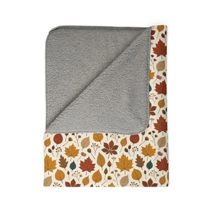 60 by 80 inch DipaliZ foliage fleece blanket in deep olive tones