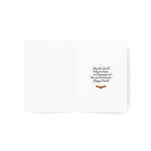 Diwali lotus greeting card, elegant gold geometric festival - cards
