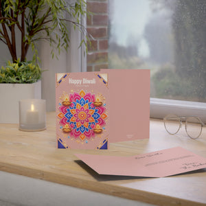 Personalized, Diwali Greeting Card — Happy Diwali Mandala Festival of Lights (Pack of 1/10/30/50)