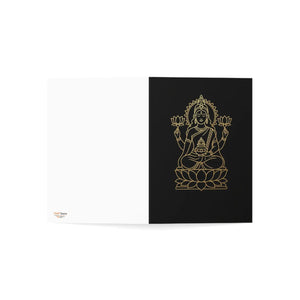 Goddess laxmi on lotus meditation greeting card - cards