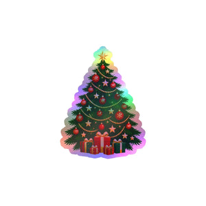 Christmas tree kiss-cut vinyl decal - home decor decals