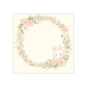 Floral Bunny Wreath Post-it Note Pad