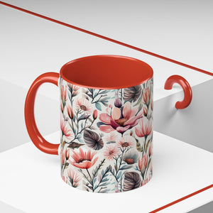 Flowers and birds, Accent Coffee Mug, 11oz