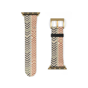 Tribal Chevron Pattern Watch Band - Boho Geometric Apple Watch Strap