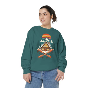 Cabin Ski Retreat Sweatshirt — Vintage Mountain Lodge Design