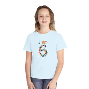 Youth Tee — "I Am" Colorful Dinosaur Graphic Kids Shirt