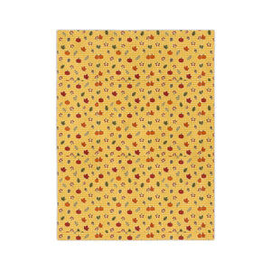 Autumn Plaid Throw Blanket — Cozy Yellow Fall Leaves Microfiber Blanket