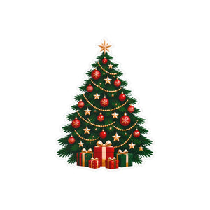Christmas tree kiss-cut vinyl decal - home decor decals