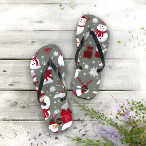 Christmas snowman and decoration, Unisex Flip-Flops