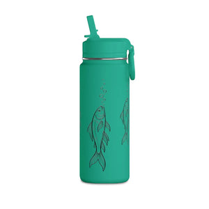 Fish Sketch Water Bottle — Illustrated Koi Design, Leak‑Proof Sports Bottle