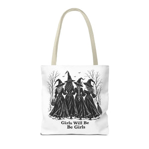 Witch Sisters Tote — “Girls Will Be Girls” Halloween Tote Bag