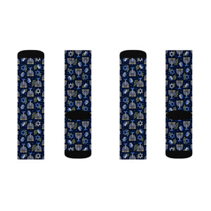 Hanukkah Menorah Pattern Socks