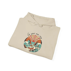 Vintage coastal sunset graphic hoodie - hoodies