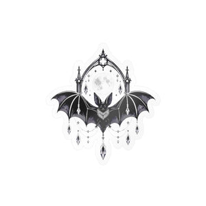 Gothic bat moon kiss-cut vinyl decal - home decor decals